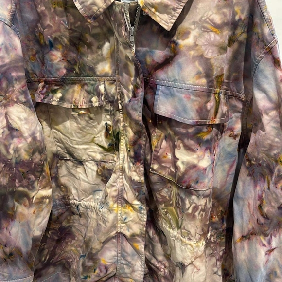 Custom Ice Dyed Cinch Waist Utility Jacket - Picture 2 of 2